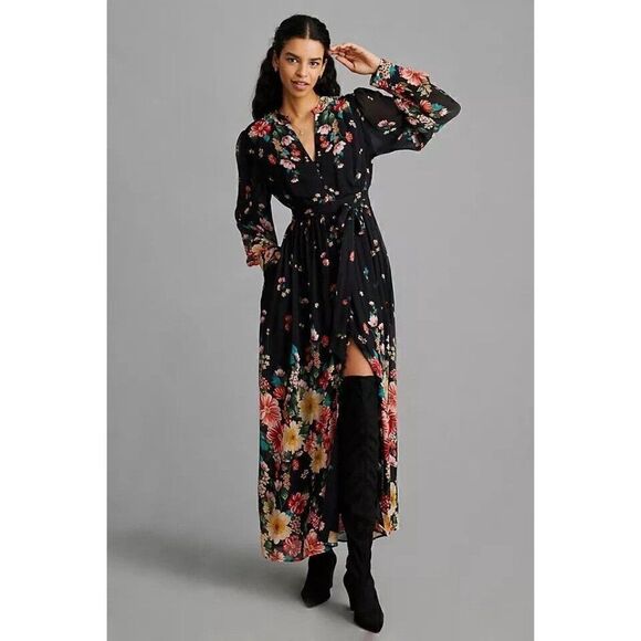 anthropologie Dresses & Skirts - NWT ANTHROPOLOGIE FOREVER THAT GIRL VIVIENNE PRINTED MAXI SHIRT DRESS